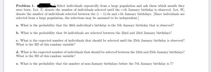 Problem 1. Select individuals repeatedly from a