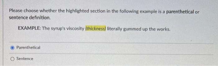 English: What mood does the following example