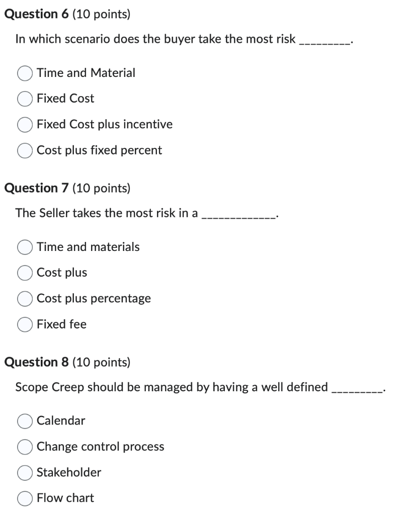IT PROJECT MANAGEMENT In which scenario does the