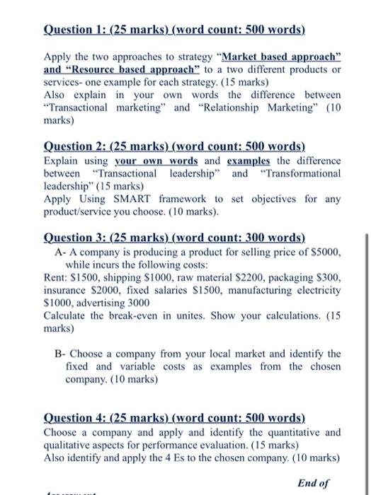 Question 1: (25 marks) (word count: 500 words)