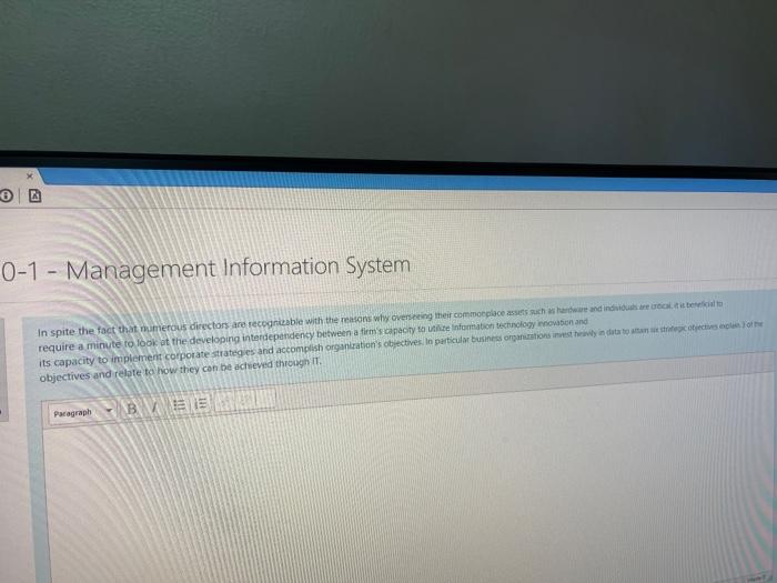 they want 3 of the objectives and relate how they