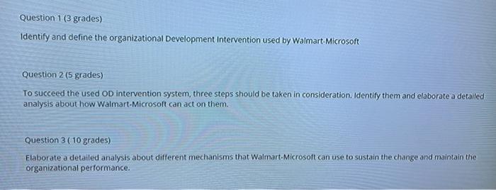Can i get detailed answers? Case Study Walmart