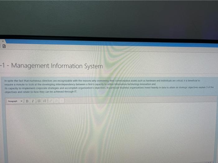 they want 3 of the objectives and relate how they