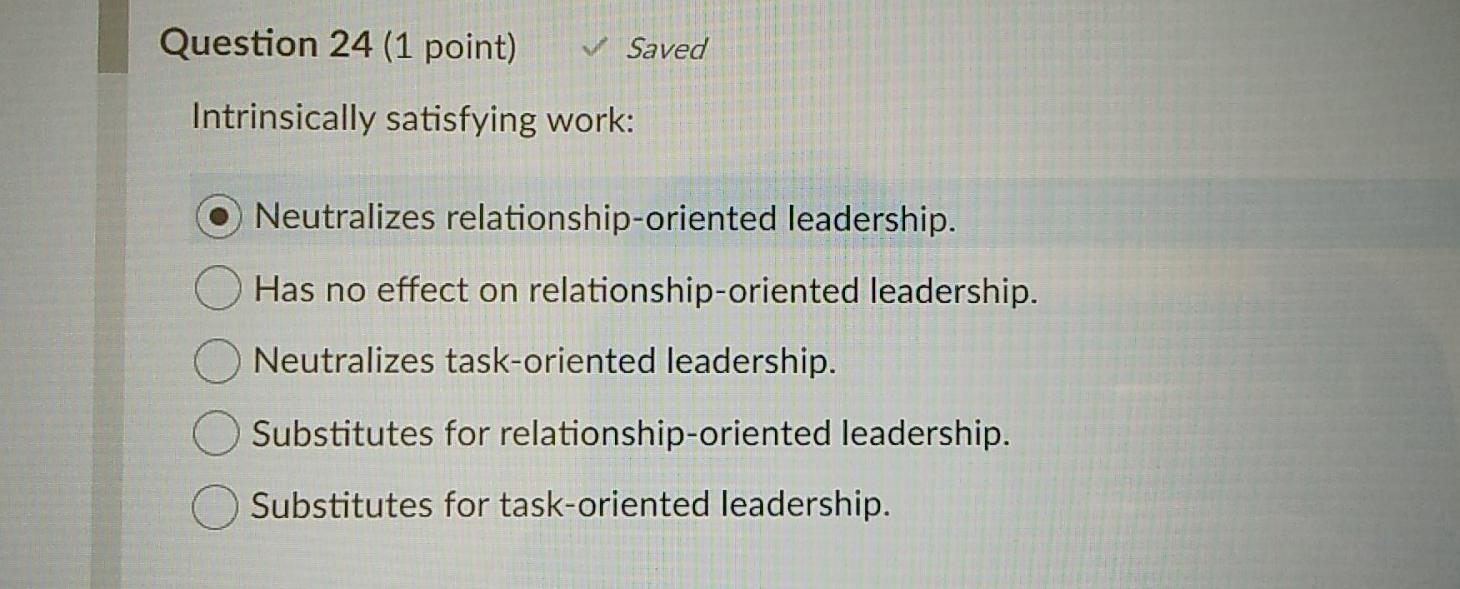 Question 24 (1 point) Saved Intrinsically