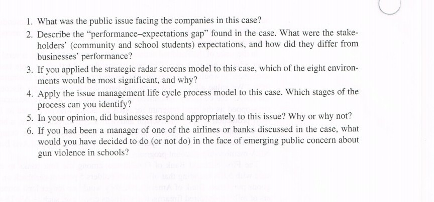 read the case and please help me answer this 6