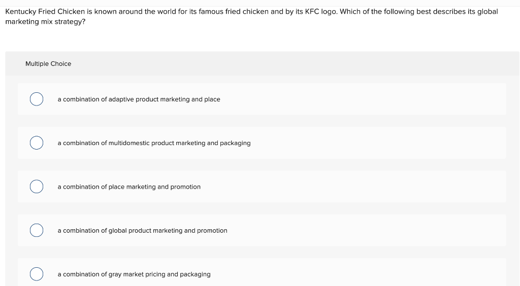 Kentucky Fried Chicken is known around the world