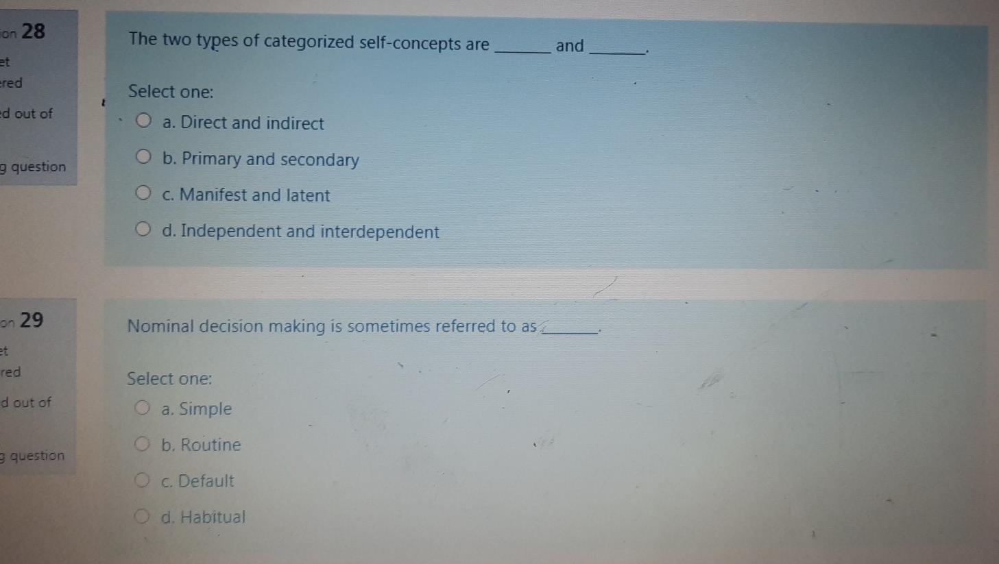 Fon 28 The two types of categorized self-concepts