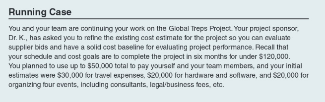 Task 2 ONLY Running Case You and your team are