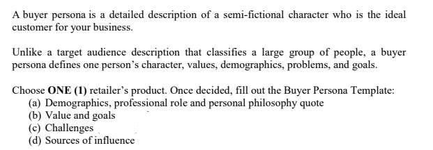 Retail Marketing Please fill in the answers. will
