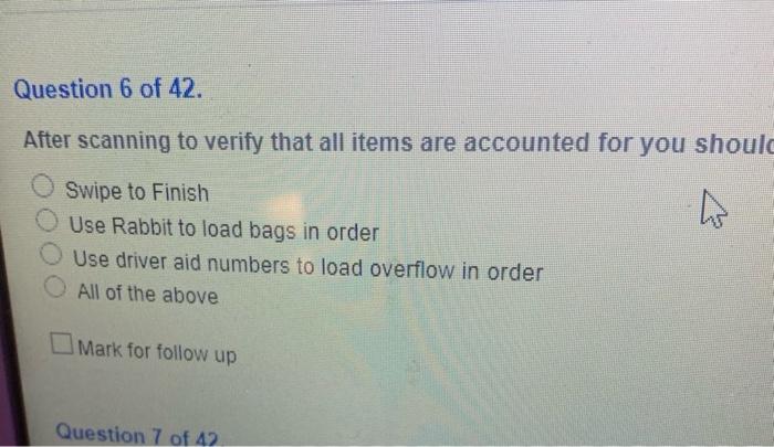 amazon Question 6 of 42. After scanning to verify