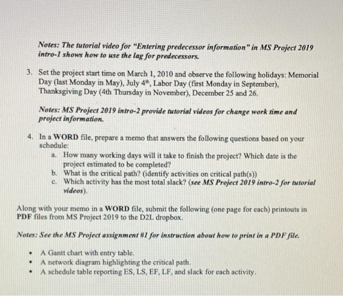 HELP!!! This is for my Project Management class