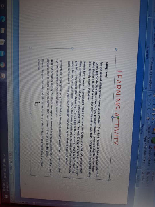 learning activity solution for operations and