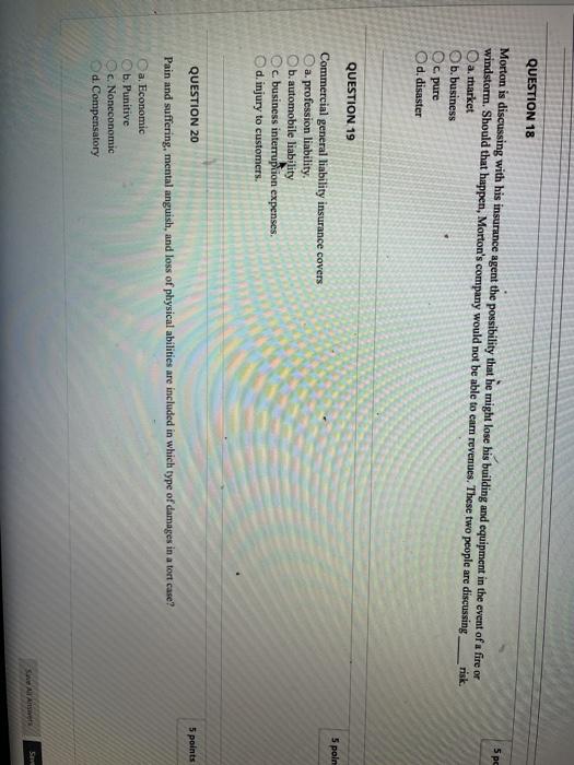 QUESTION 18 5 pc Morton is discussing with his