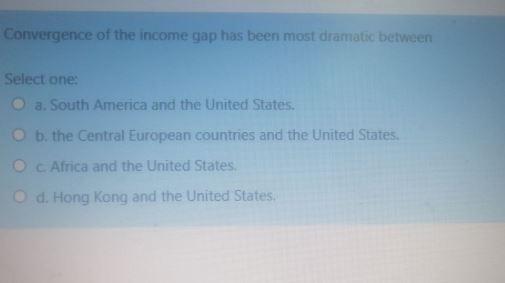 Convergence of the income gap has been most