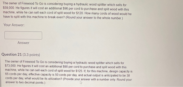 The owner of Firewood To Go is considering buying