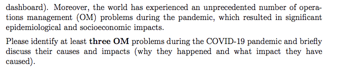 (3 points) The COVID-19 pandemic, caused by the