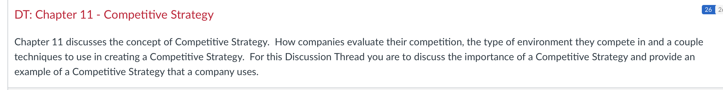 26 2 DT: Chapter 11 - Competitive Strategy