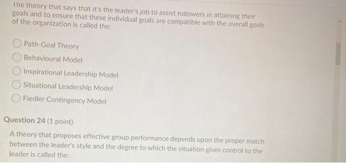 The theory that says that it's the leader's job