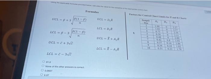 need value of center line standard deviation show