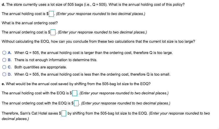 Sam's Cat Hotel operates 52 weeks per year, 7
