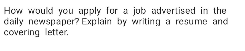 How would you apply for a job advertised in the