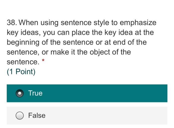 38. When using sentence style to emphasize key