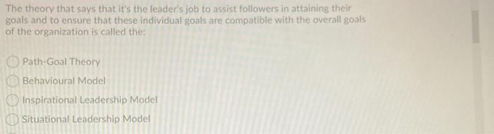 The theory that says that it's the leader's job