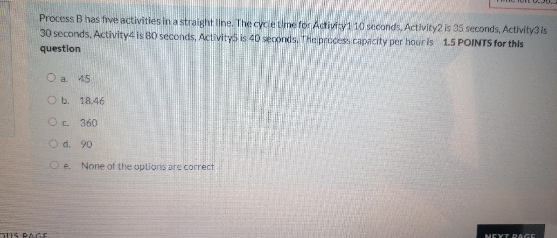 Process B has five activities in a straight line.