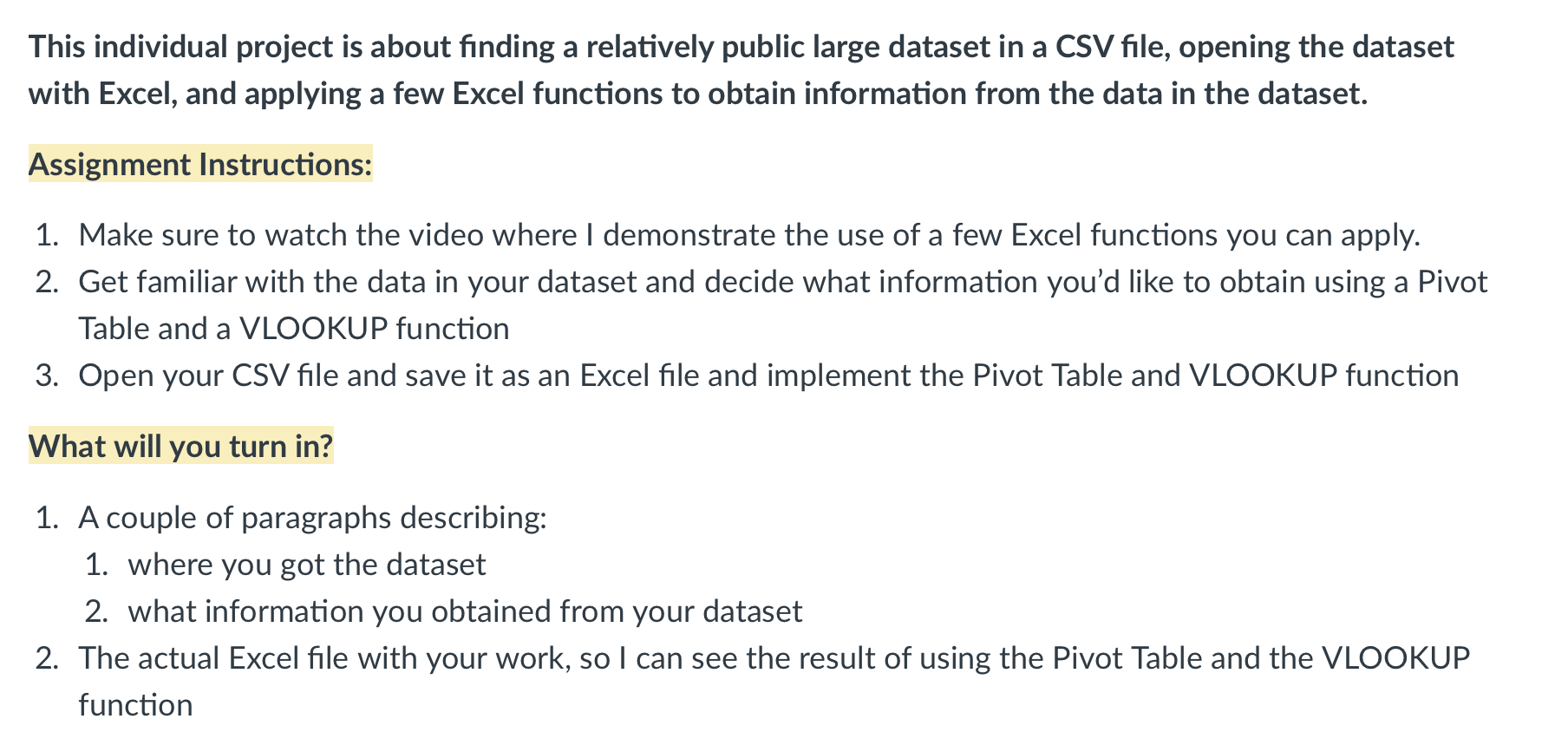 This individual project is about finding a