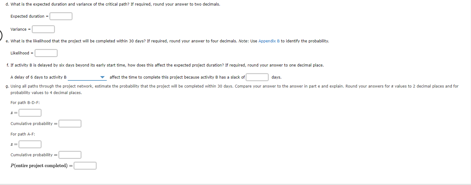 a. Which project network is correct? (1) (ii) B C