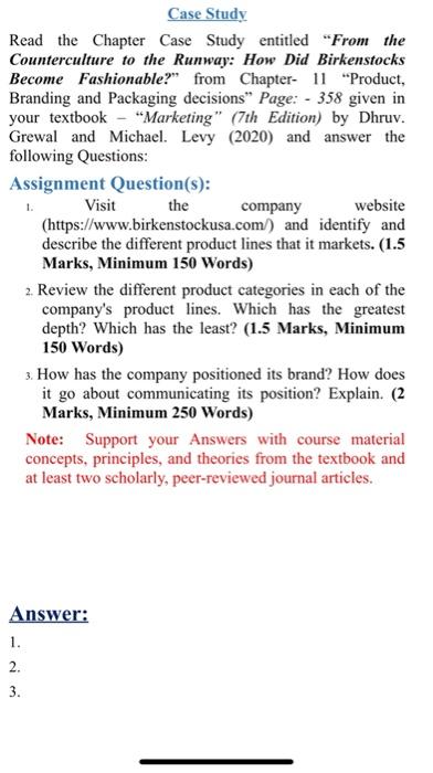 I need a unique answer no handwriting Case Study