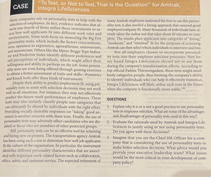 help listing key points from the case and help