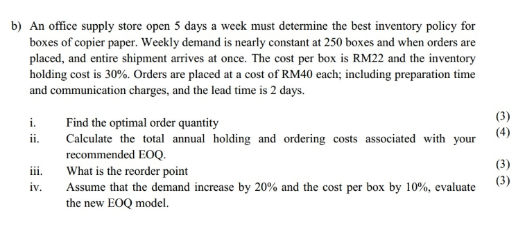 Please do not use excel to answer b) An office
