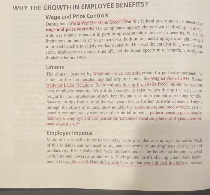 Chapter 12 discusses various reasons for the