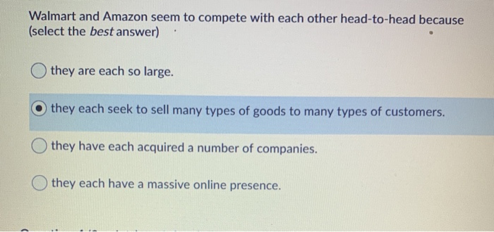 Walmart and Amazon seem to compete with each