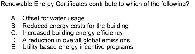 Renewable Energy Certificates contribute to which