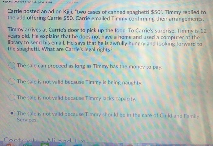 YUR IP Carrie posted an ad on Kjiji, "two cases