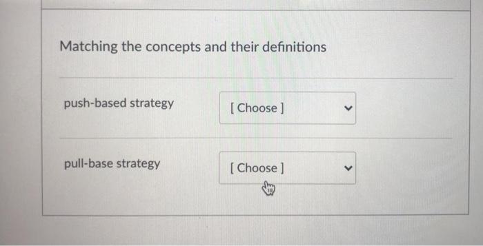 Matching the concepts and their definitions