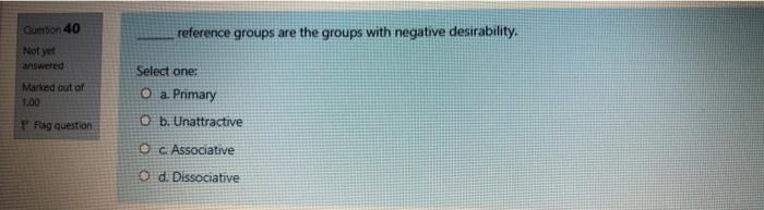 Question 40 reference groups are the groups with