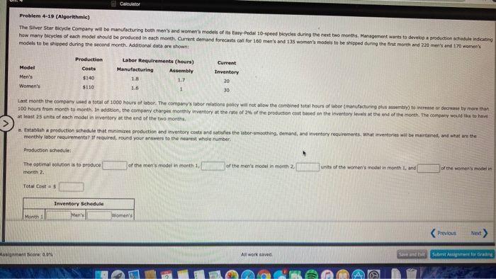 help! Calculator Problem 4-19 (Algorithmic) The