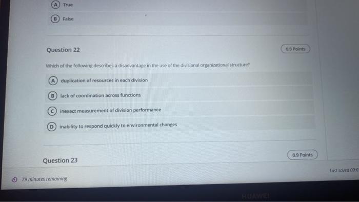 A True False Question 22 Os Points Which of the