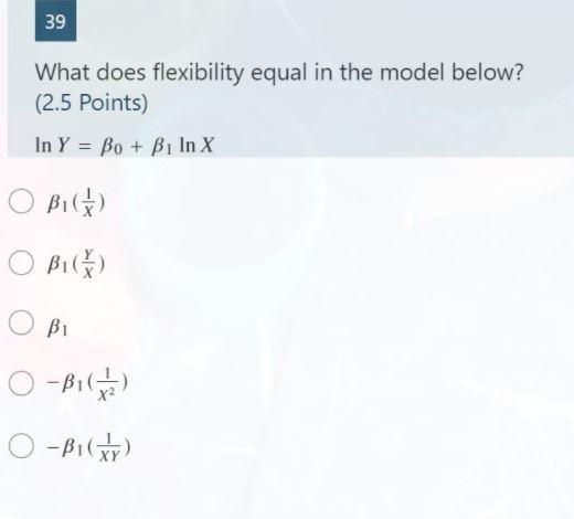39 What does flexibility equal in the model