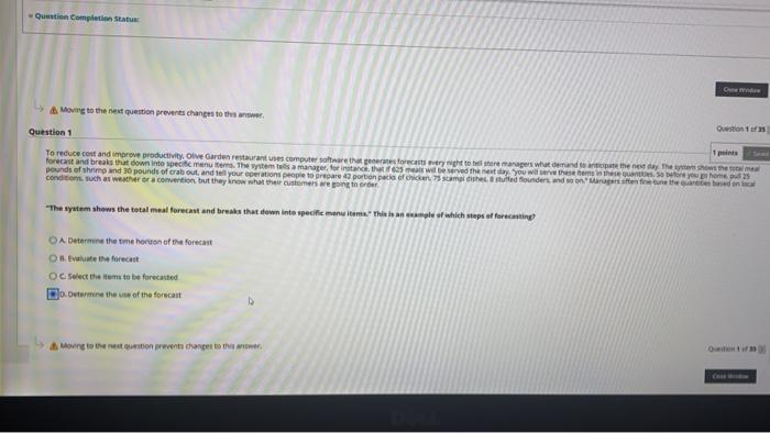 Question Completion Status -> Moving to the next