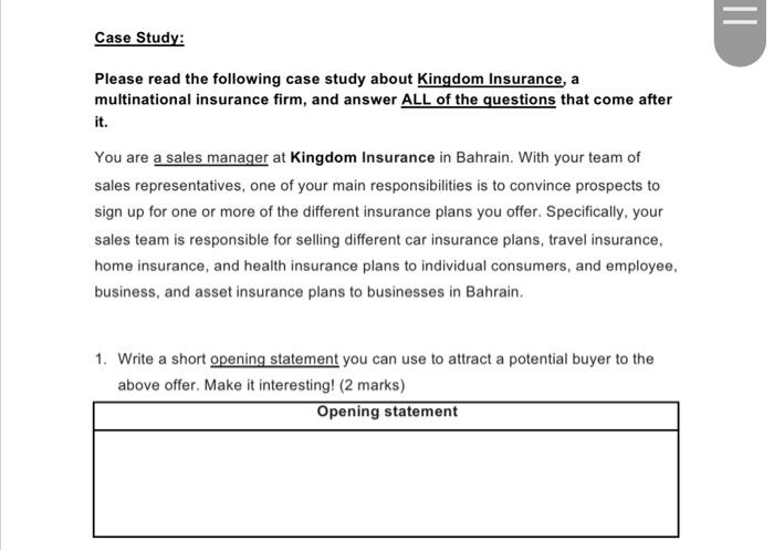 = Case Study: Please read the following case