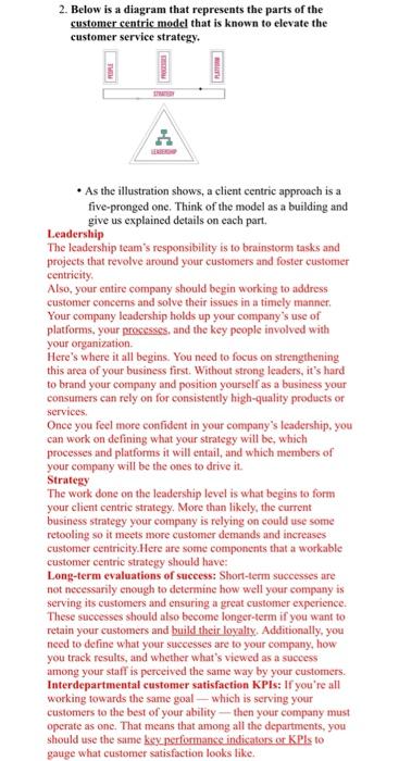 rephrase and expand the answers below 2. Below is