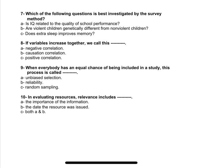 Question One (20 points) Choose the best answer