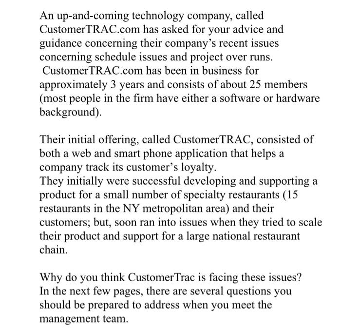 An up-and-coming technology company, called