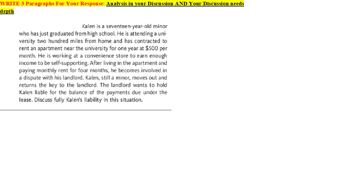 WRITE 3 Paragraphs For Your Response: Analysis in