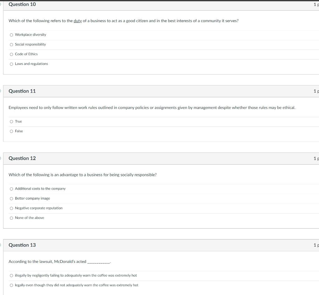 Question 10 11 Which of the following refers to