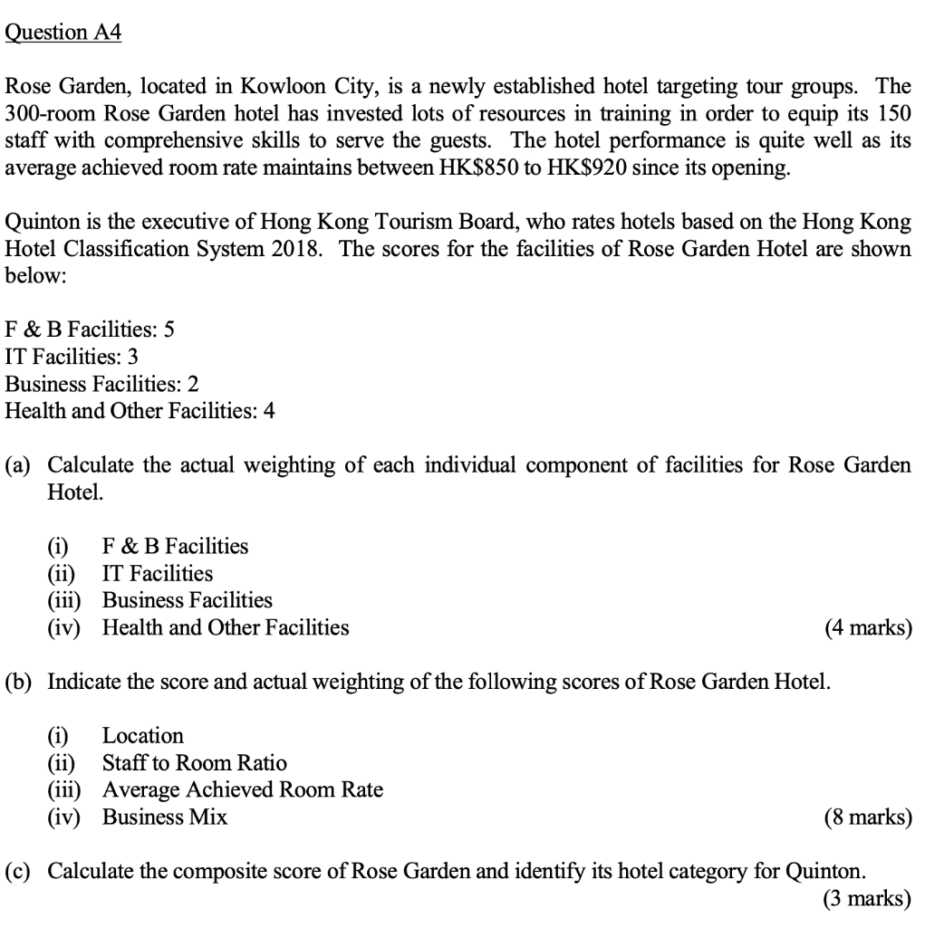 Question A4 Rose Garden, located in Kowloon City,